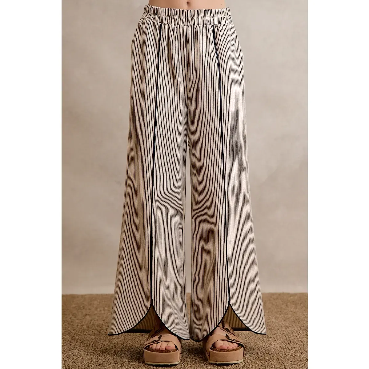 Tulip Hem Pin Stripe Pants