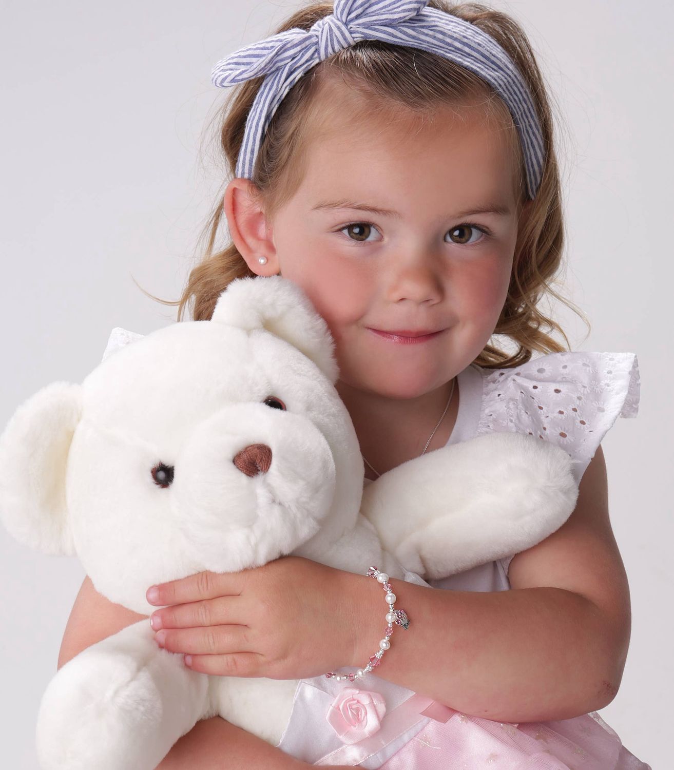 Sterling Silver Screw-Back White Pearl Earrings for Children