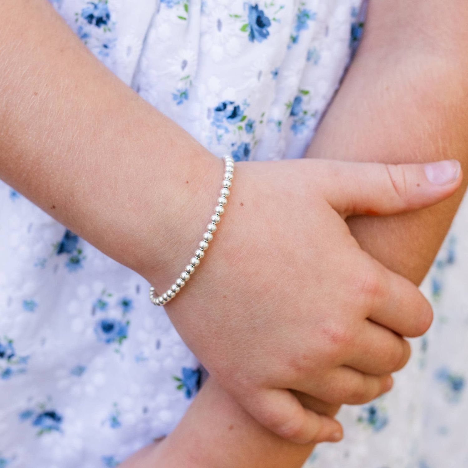925 Sterling Silver Baby or Girls Beaded Bracelet