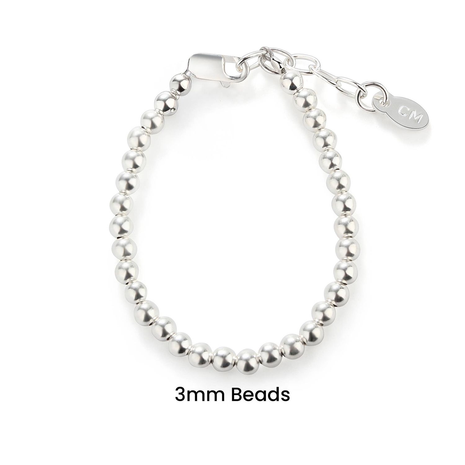 925 Sterling Silver Baby or Girls Beaded Bracelet