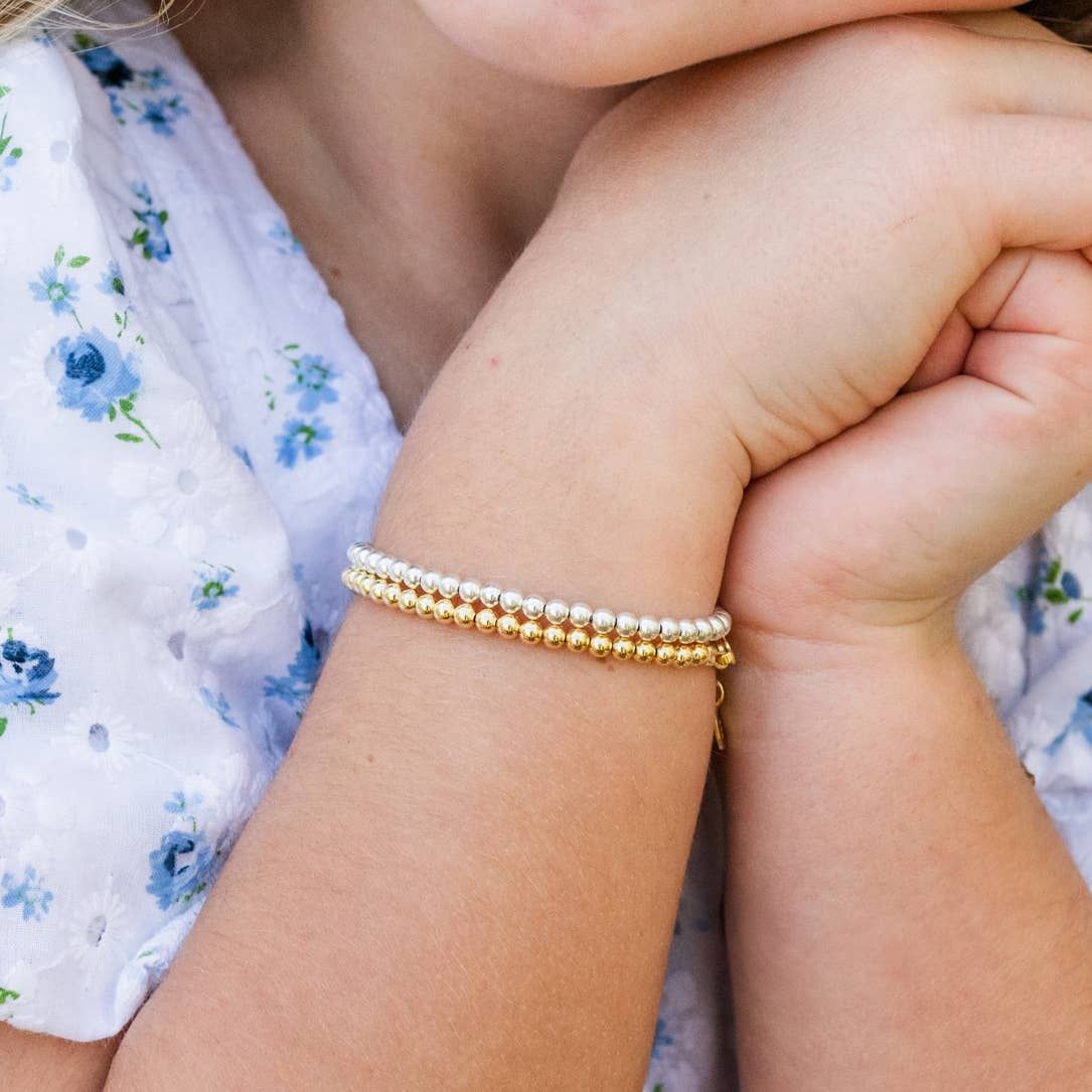 925 Sterling Silver Baby or Girls Beaded Bracelet