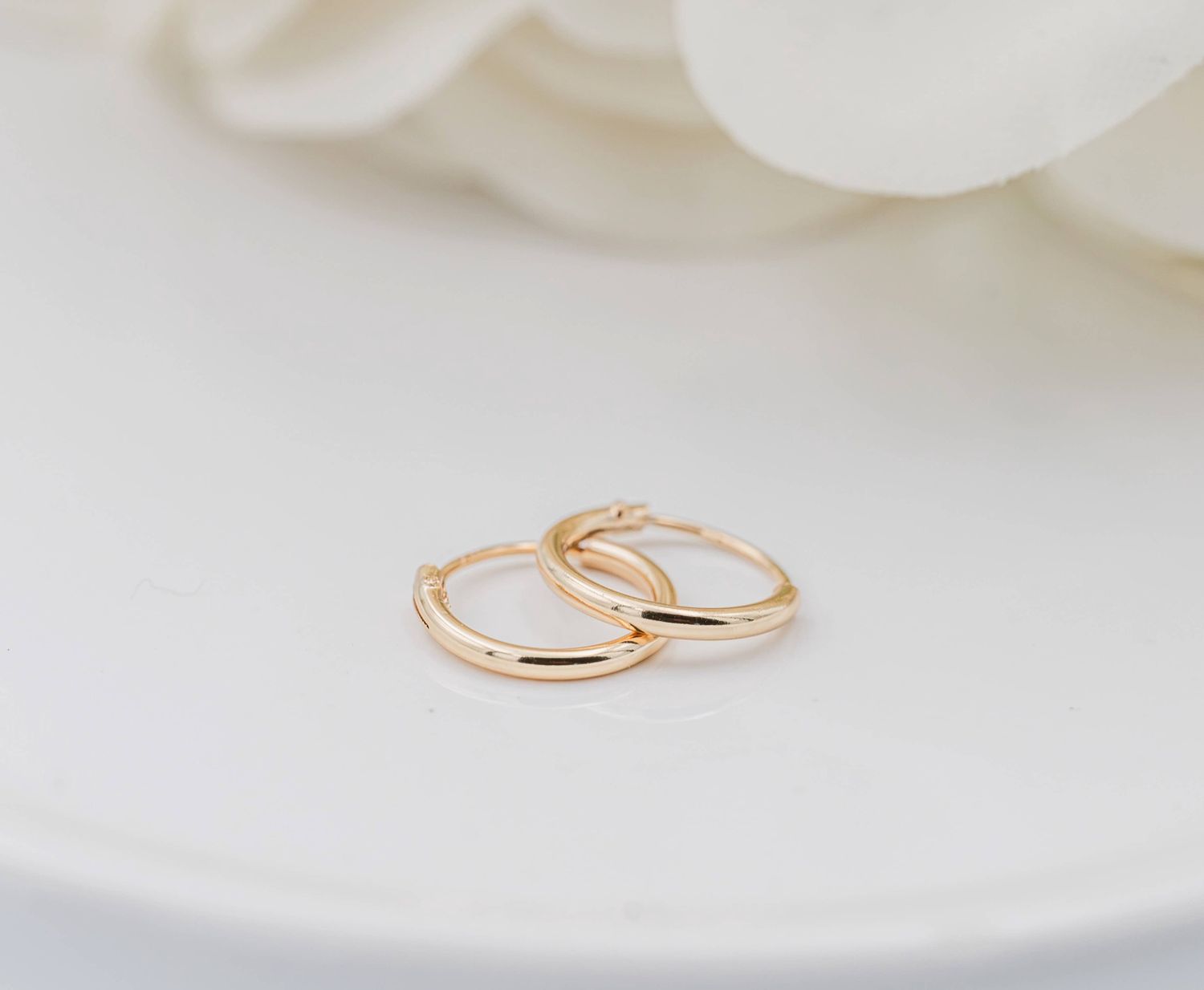 14K Gold-Plated Endless Hoop Earring for Children and Babies