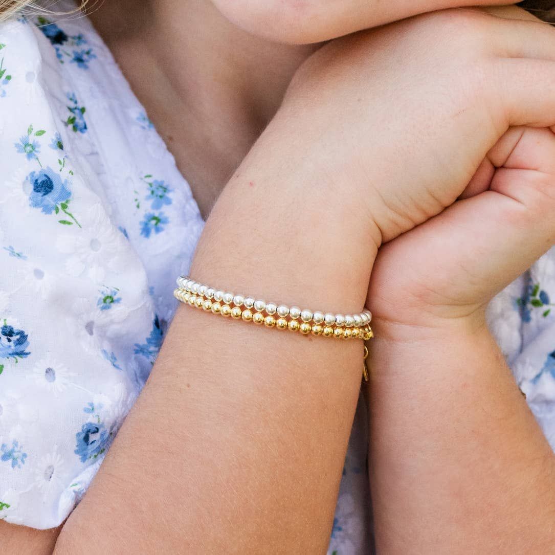 14K Gold-Plated SterlingSilver Baby or Girls Beaded Bracelet