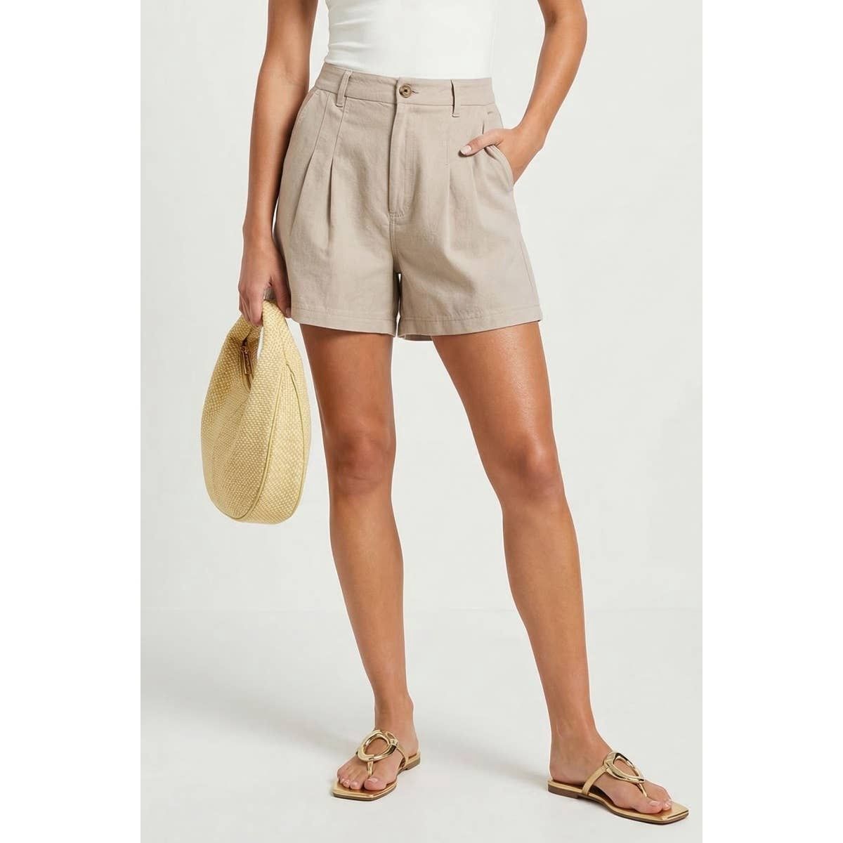 Soft Matte Pull-on Shorts, Color: Taupe, Size: L