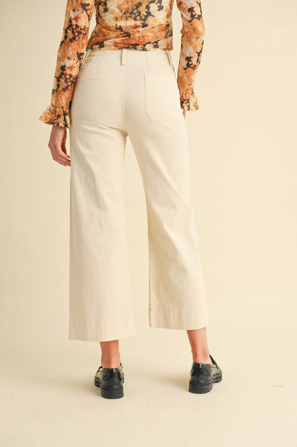 HIGH WAIST CROPPED WIDE LEG PANTS MP3303