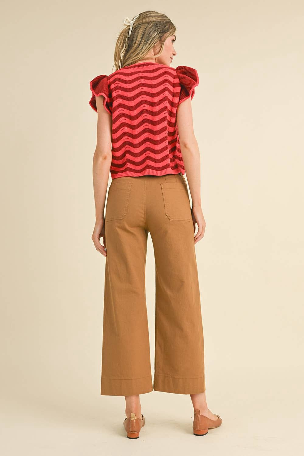 HIGH WAIST CROPPED WIDE LEG PANTS MP3303