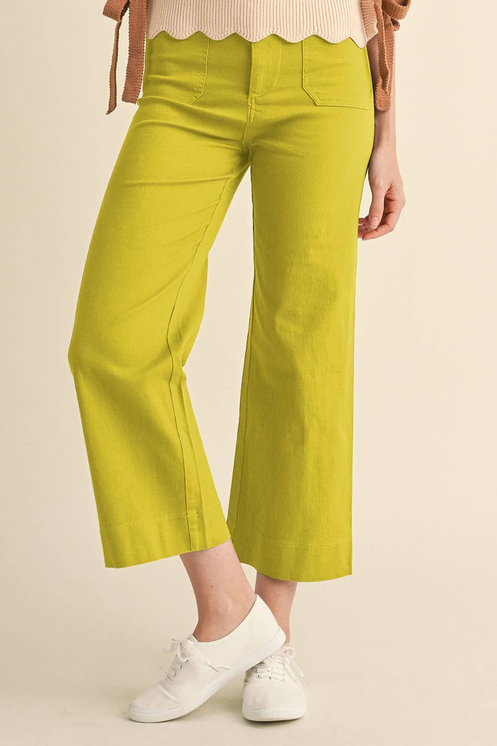 HIGH WAIST CROPPED WIDE LEG PANTS MP3303