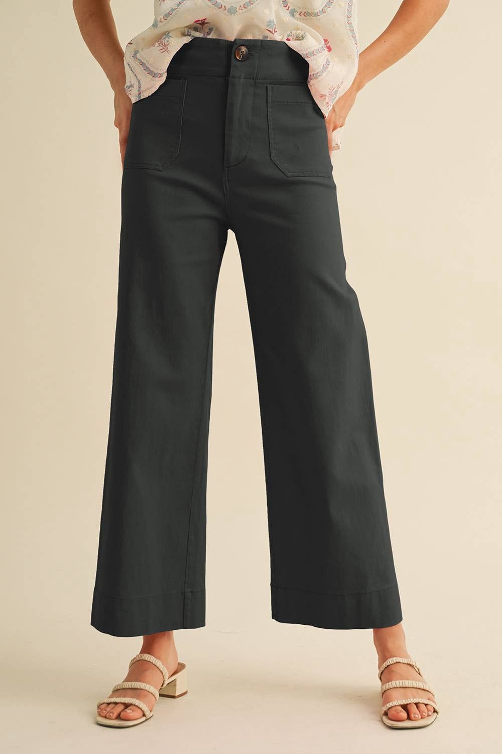 HIGH WAIST CROPPED WIDE LEG PANTS MP3303