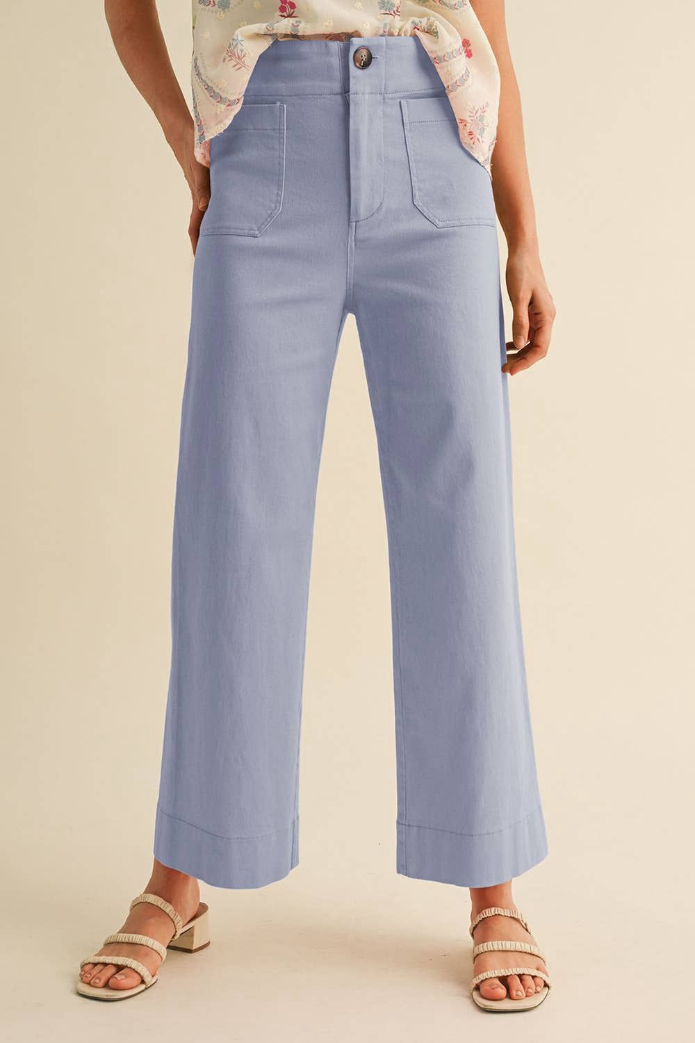 HIGH WAIST CROPPED WIDE LEG PANTS MP3303