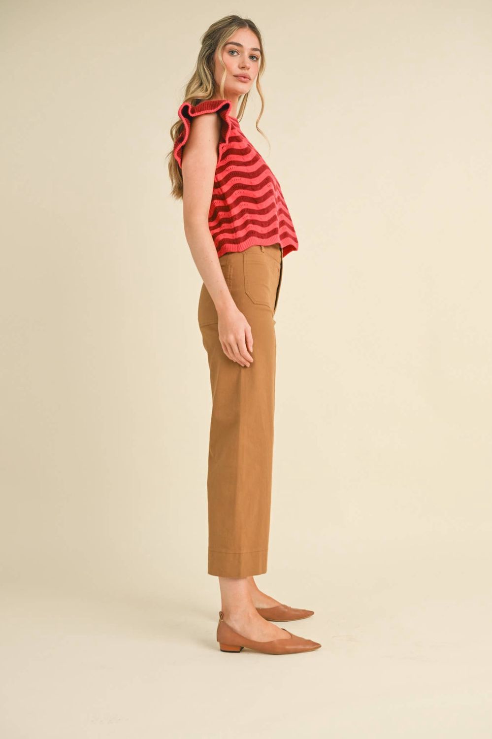 HIGH WAIST CROPPED WIDE LEG PANTS MP3303
