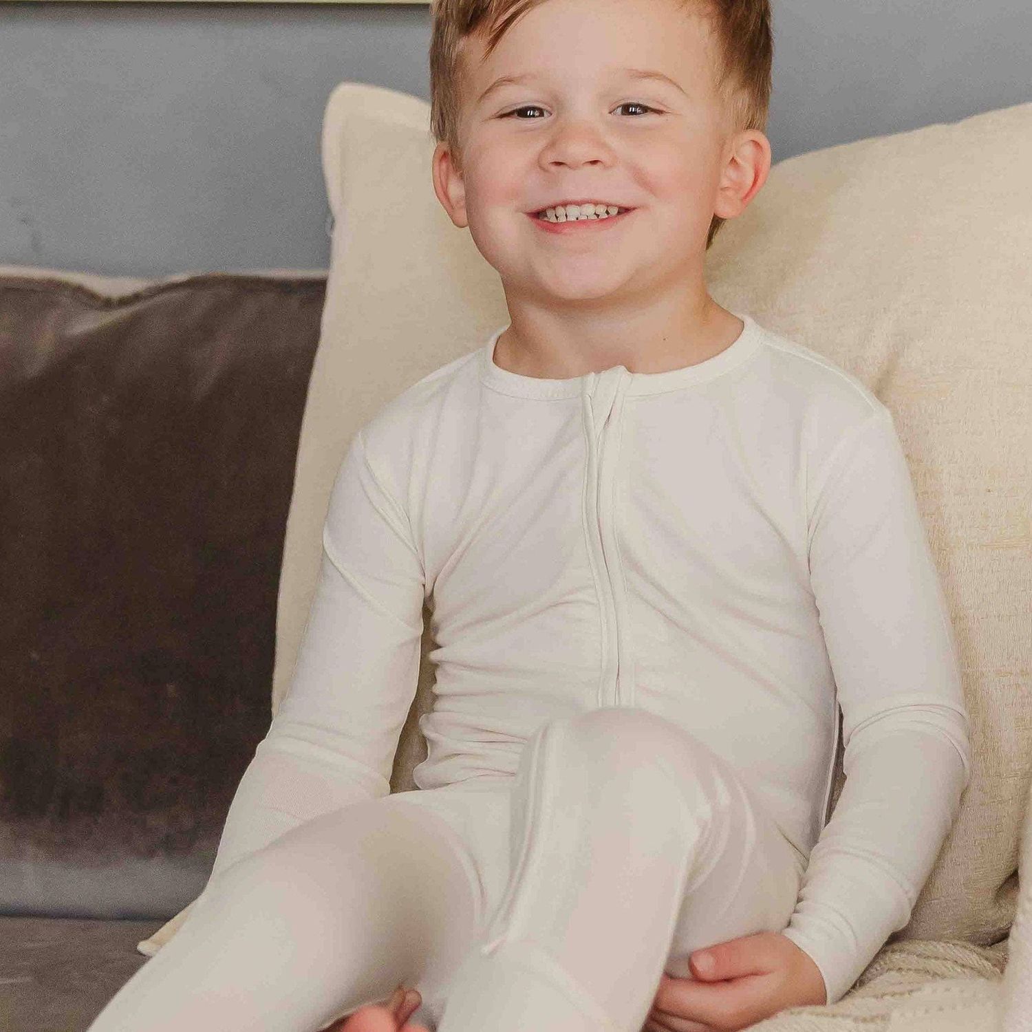 Convertible Zip-Up Footie Pajama - Cru