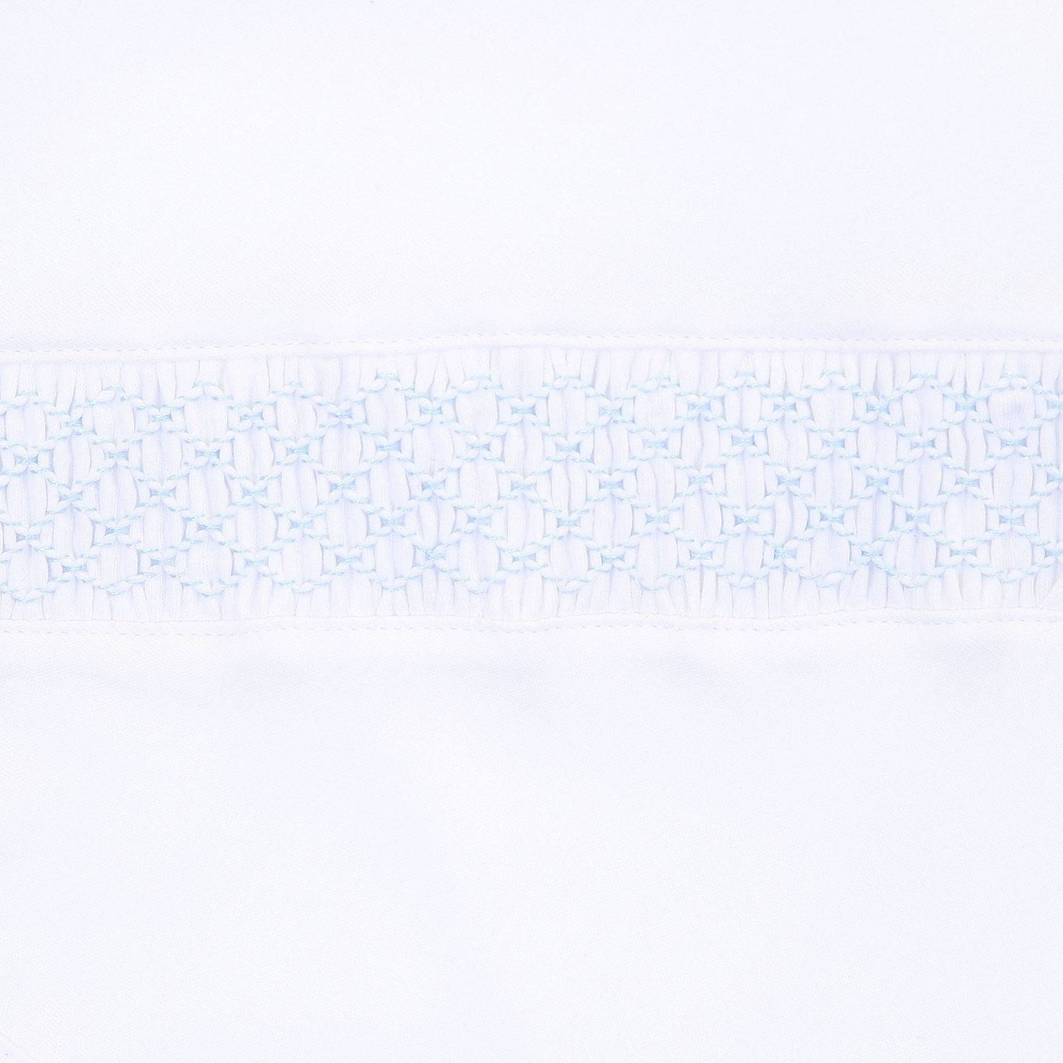 Solid Essentials White Blue Smocked Footie