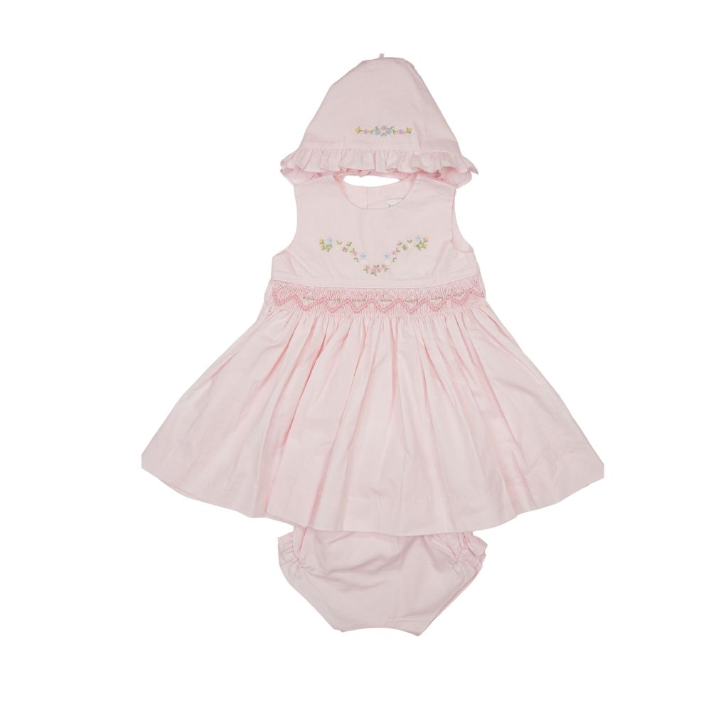 Pink Smocked Sleeveless Dress