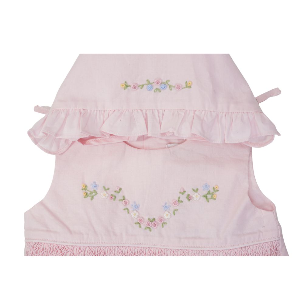 Pink Smocked Sleeveless Dress