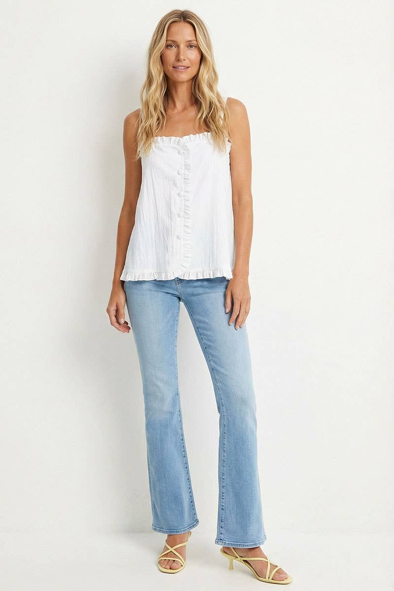 Ruffle Detail Shirt Tank Top