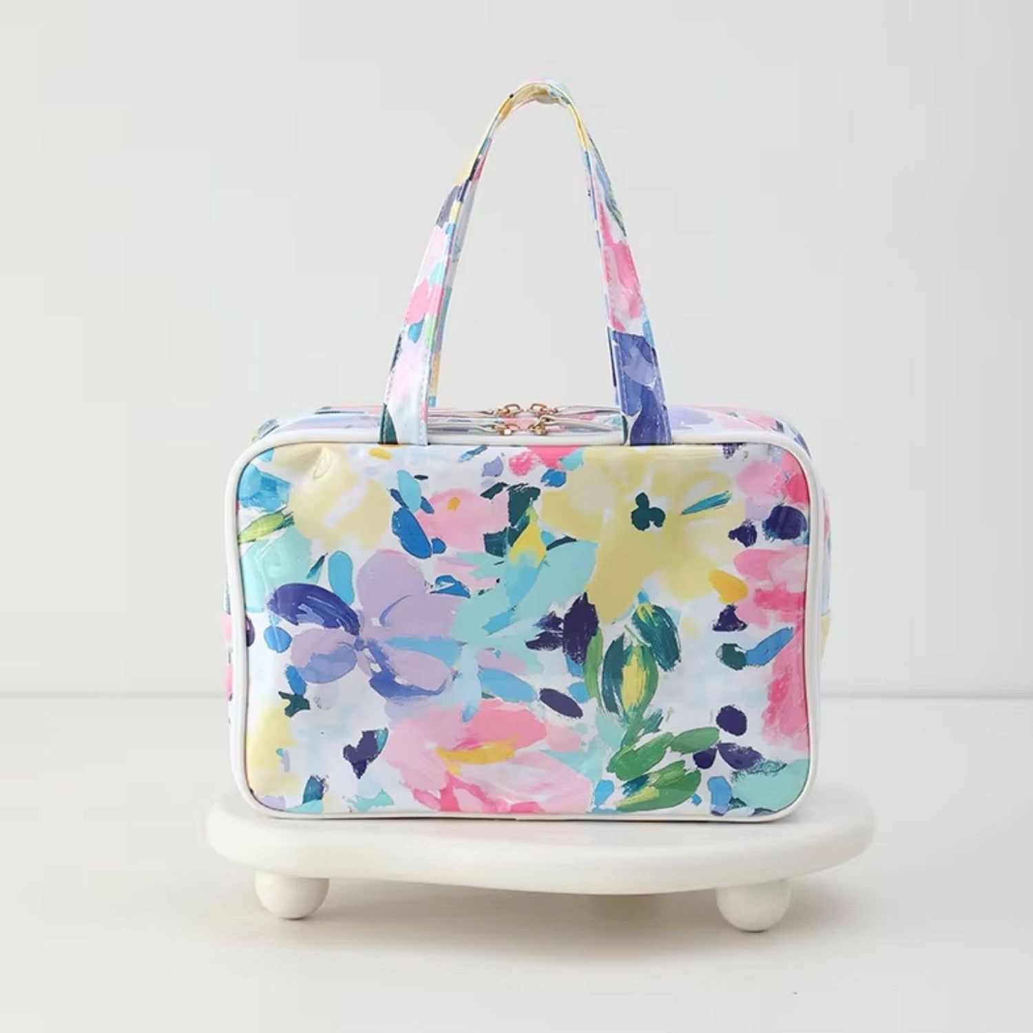 Waterproof Cosmetic Case PVC Make up Bag Sunset Meadow