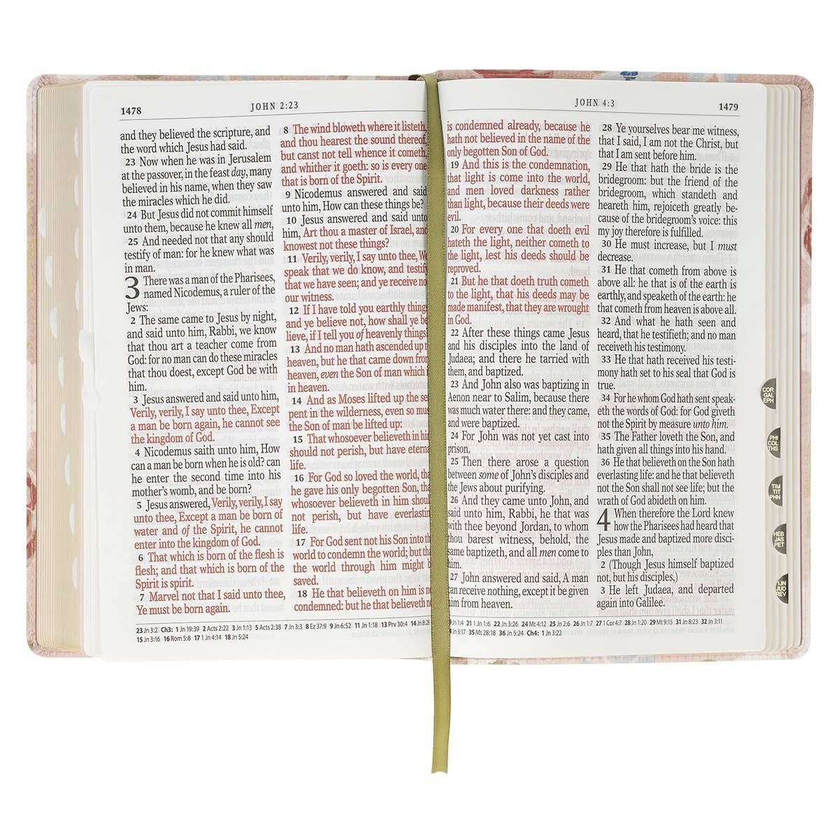 KJV Bible Giant Print Standard-size Faux Leather FloralPrint