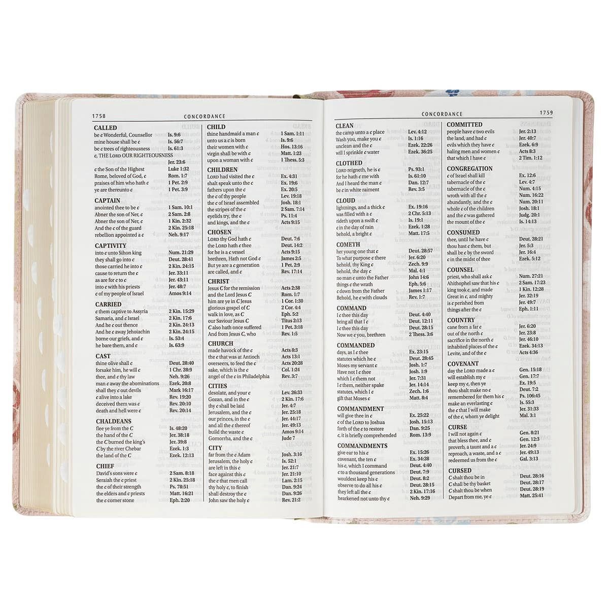KJV Bible Giant Print Standard-size Faux Leather FloralPrint