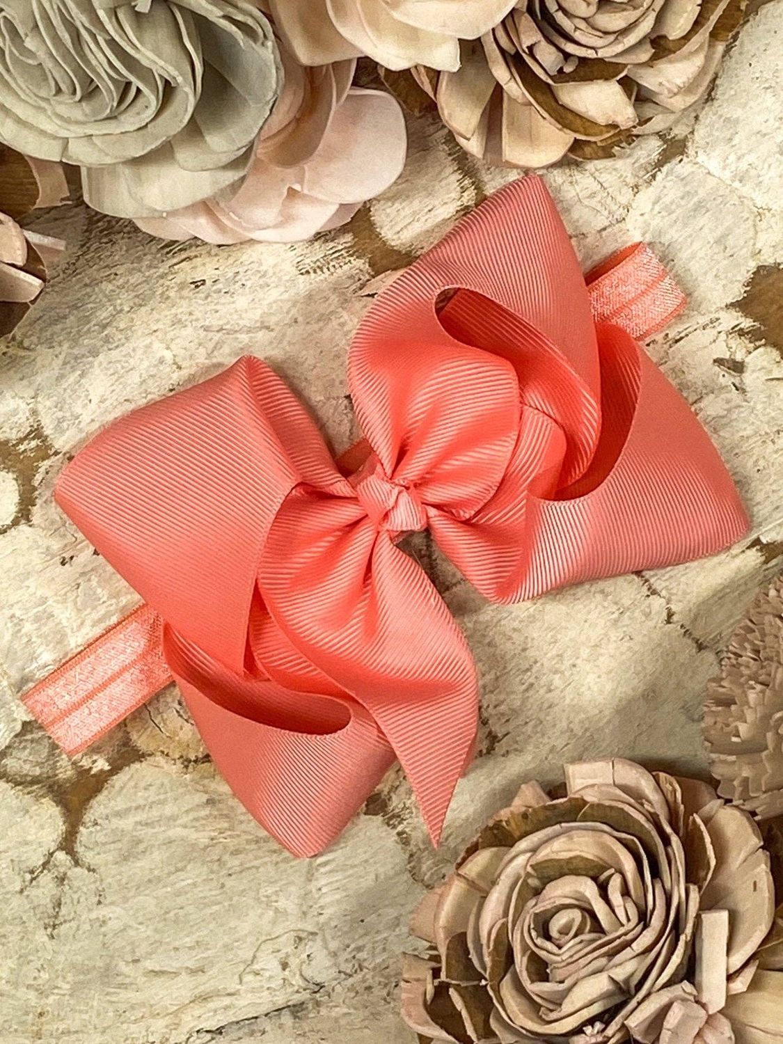 Classic Grosgrain Hair Bow - Satin Headband - 4.5"