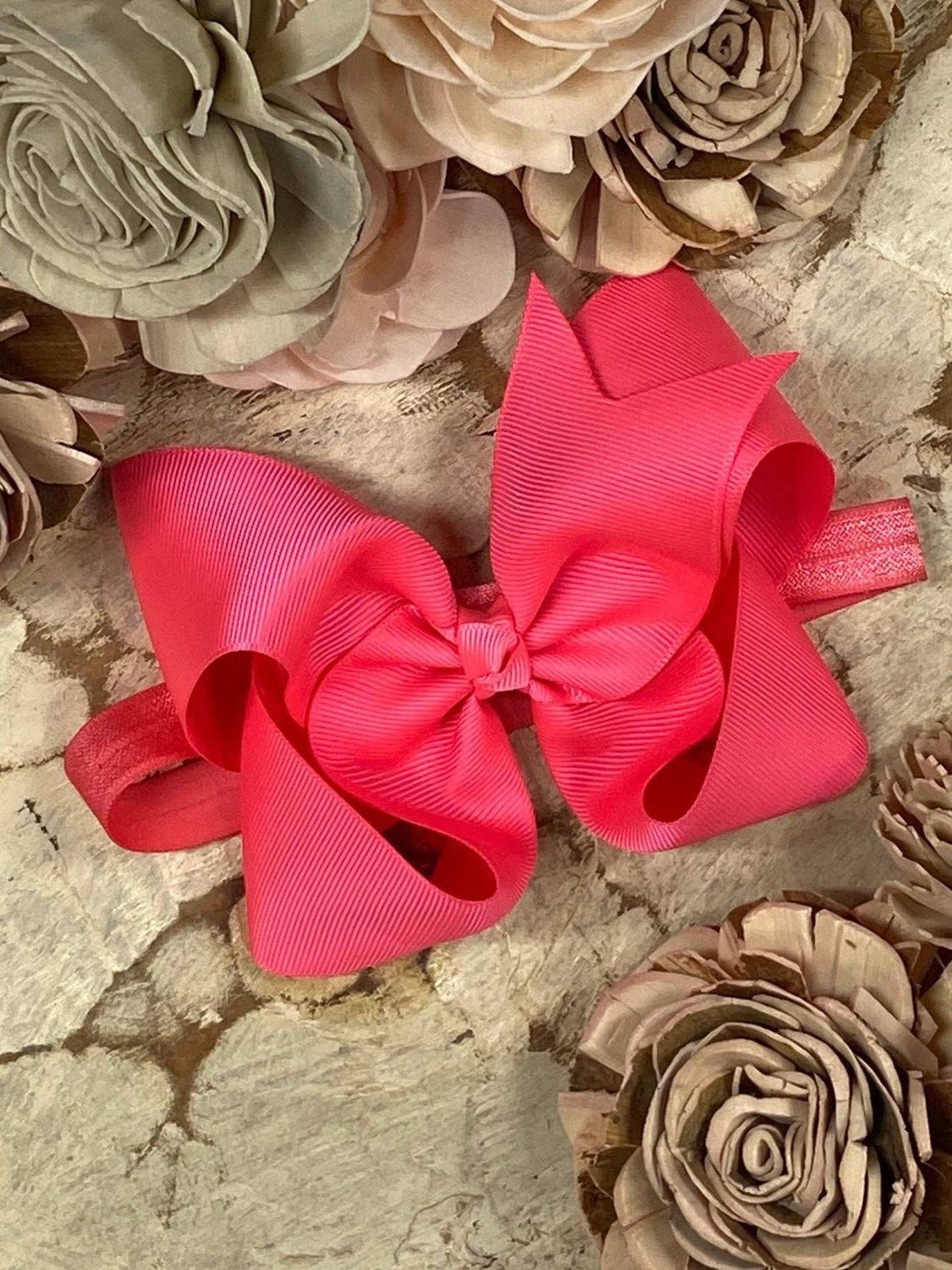Classic Grosgrain Hair Bow - Satin Headband - 4.5"