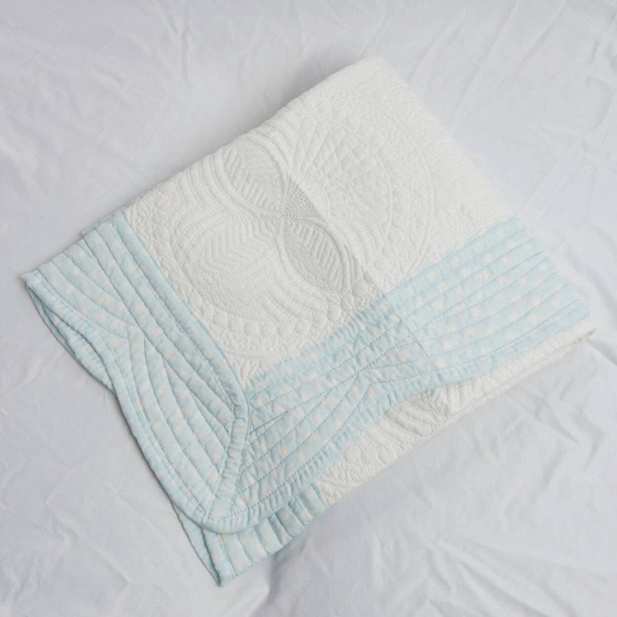 Blue Polka Dot Quilt, Size: Baby Quilt (36" x 46")