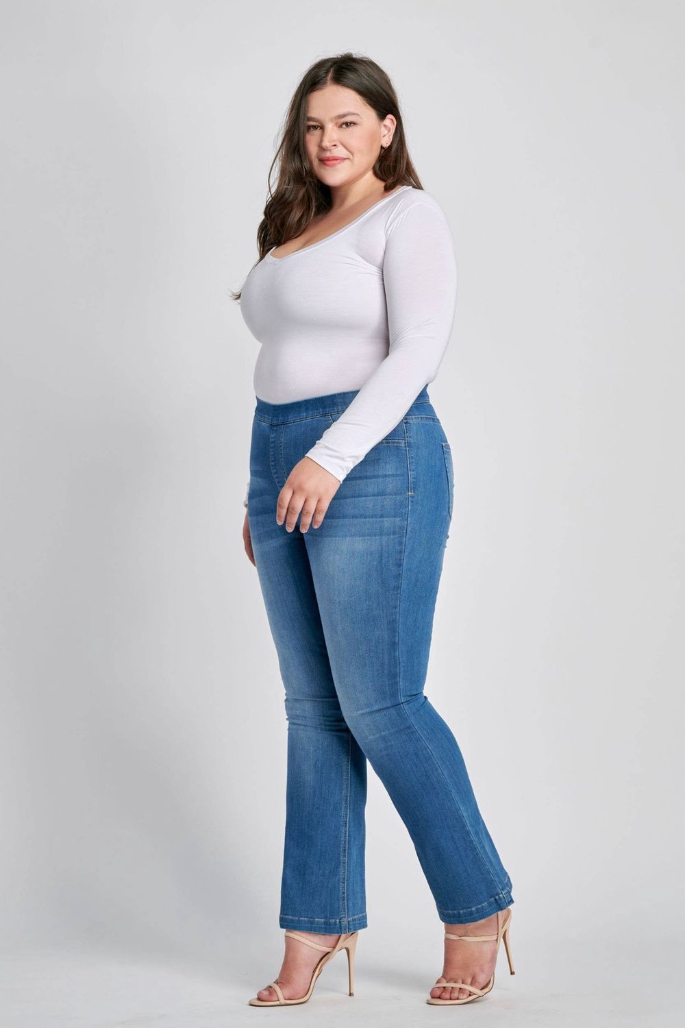 Plus Mid Rise Medium wash Flare Jegging (30") [AB35324MP-30]
