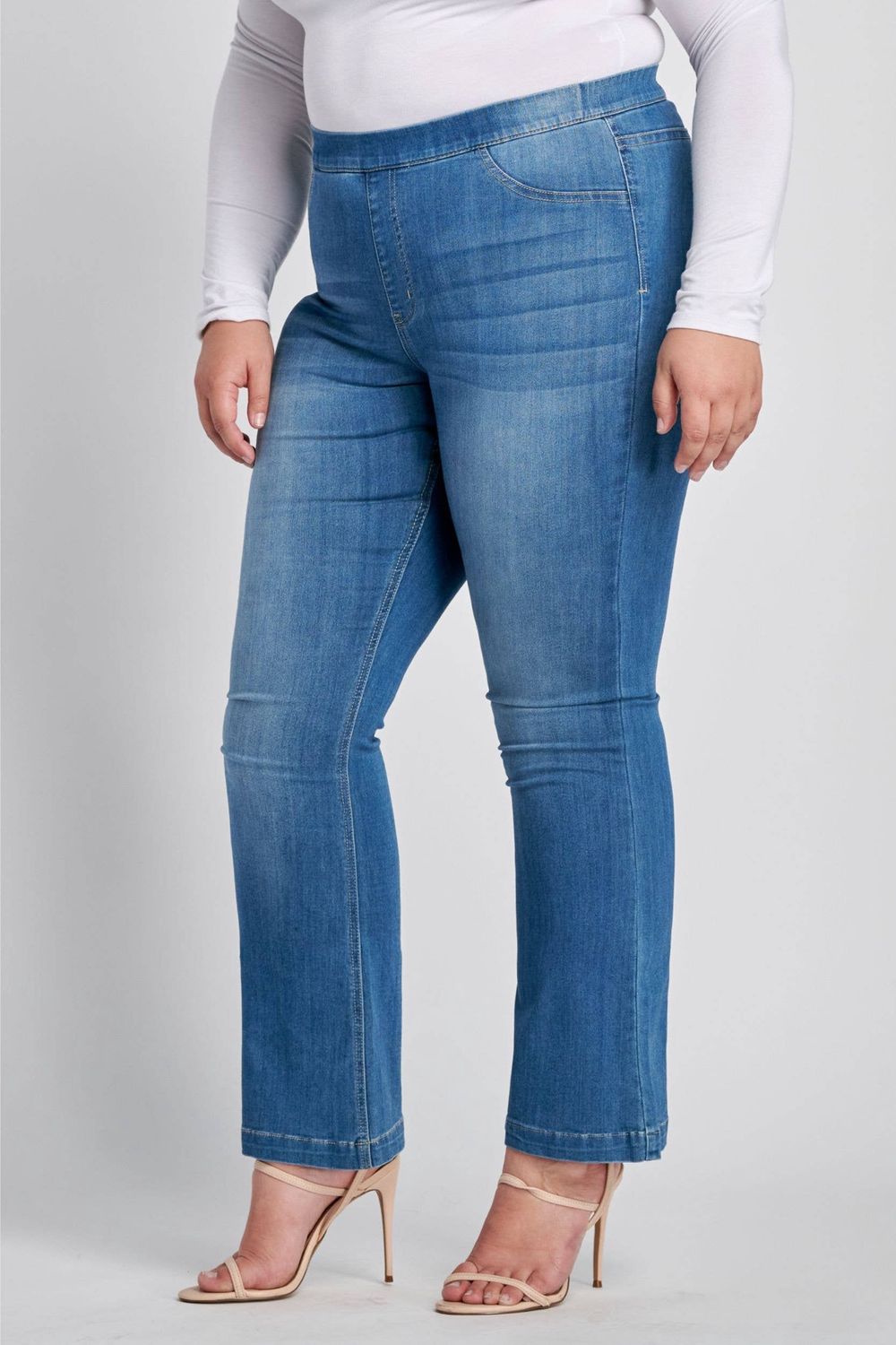 Plus Mid Rise Medium wash Flare Jegging (30") [AB35324MP-30]