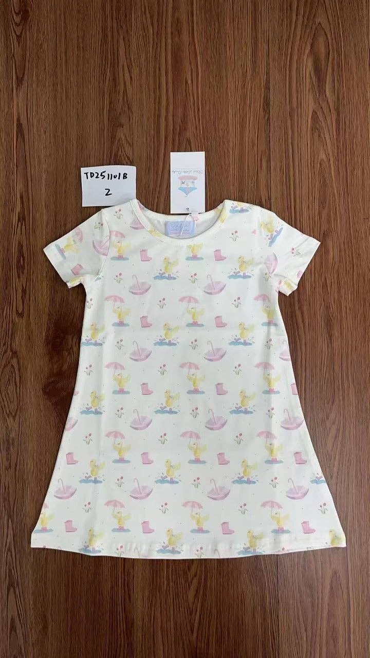 Charlotte Play Dress- Rainy Day Ducks