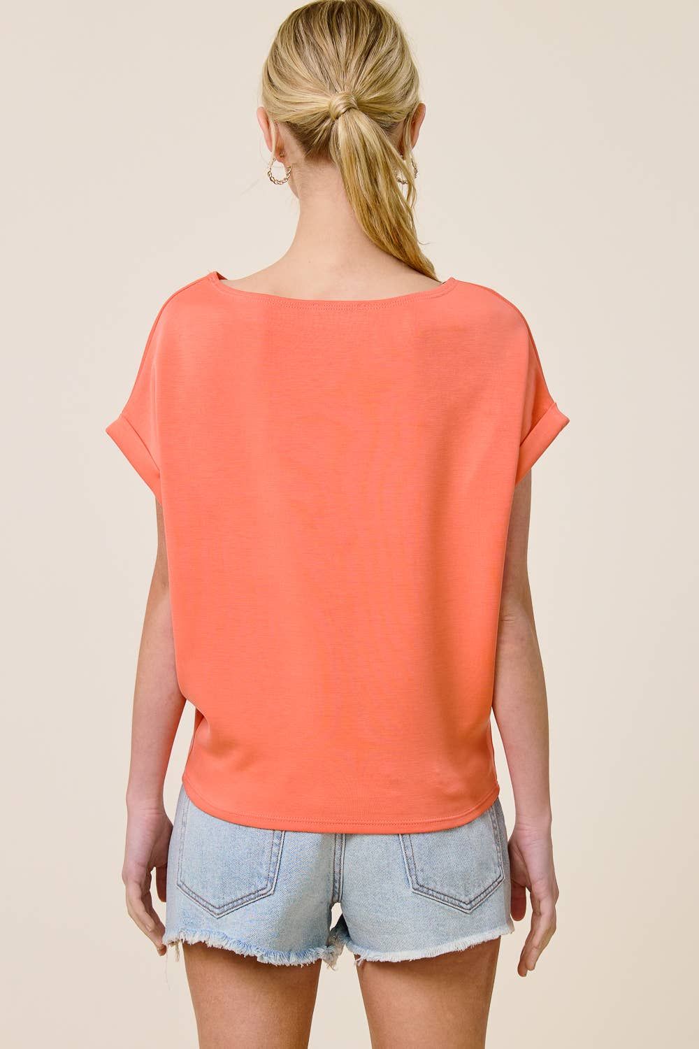 Cuff Sleeve Dolman Scuba Top