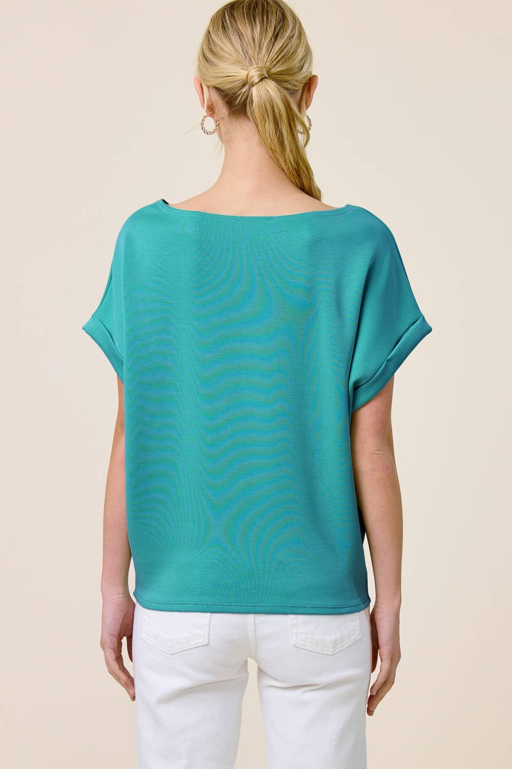 Cuff Sleeve Dolman Scuba Top