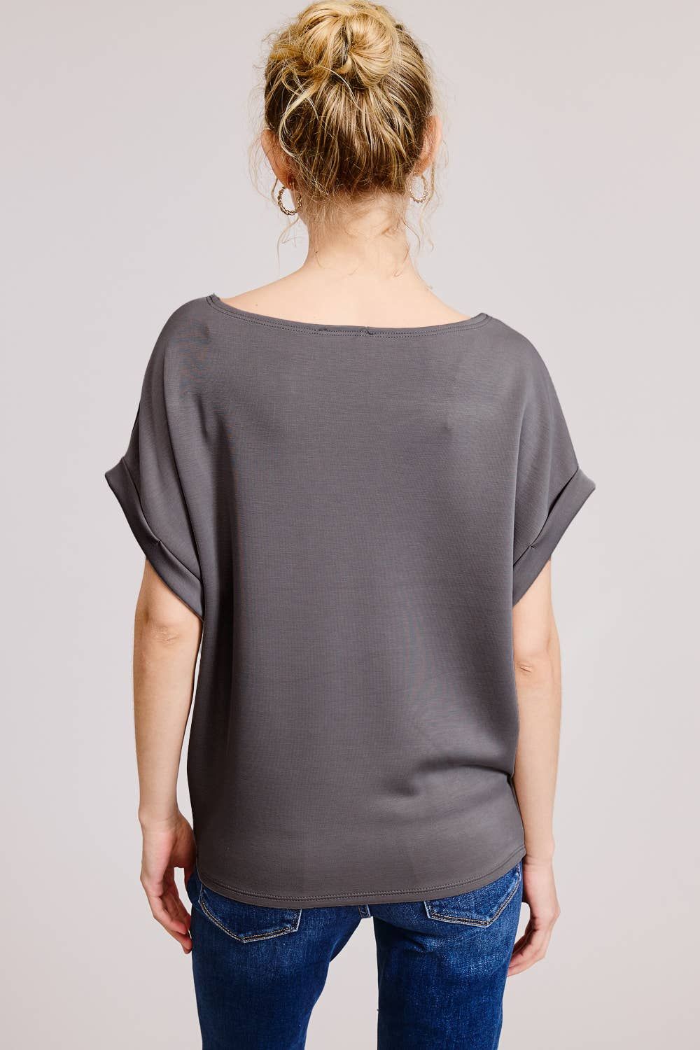 Cuff Sleeve Dolman Scuba Top