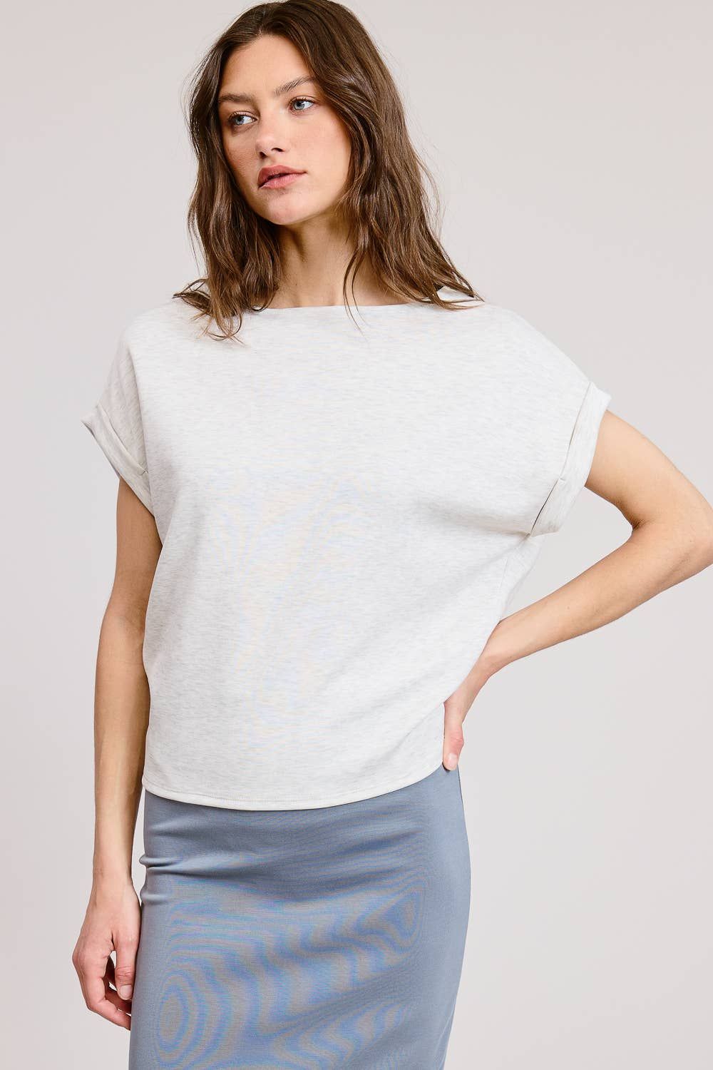 Cuff Sleeve Dolman Scuba Top