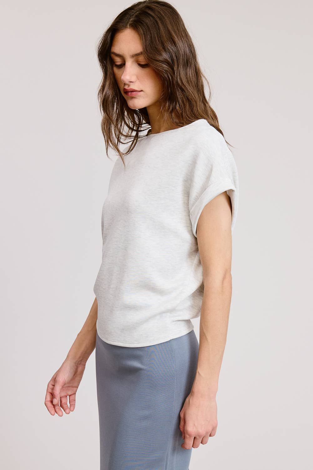 Cuff Sleeve Dolman Scuba Top