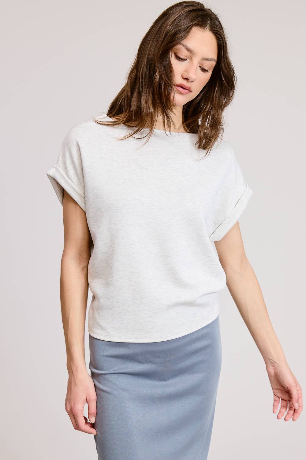 Cuff Sleeve Dolman Scuba Top
