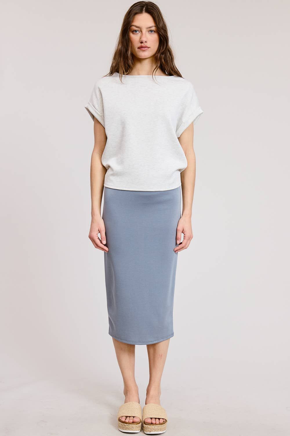 Cuff Sleeve Dolman Scuba Top