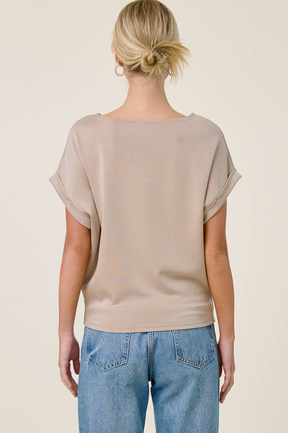 Cuff Sleeve Dolman Scuba Top