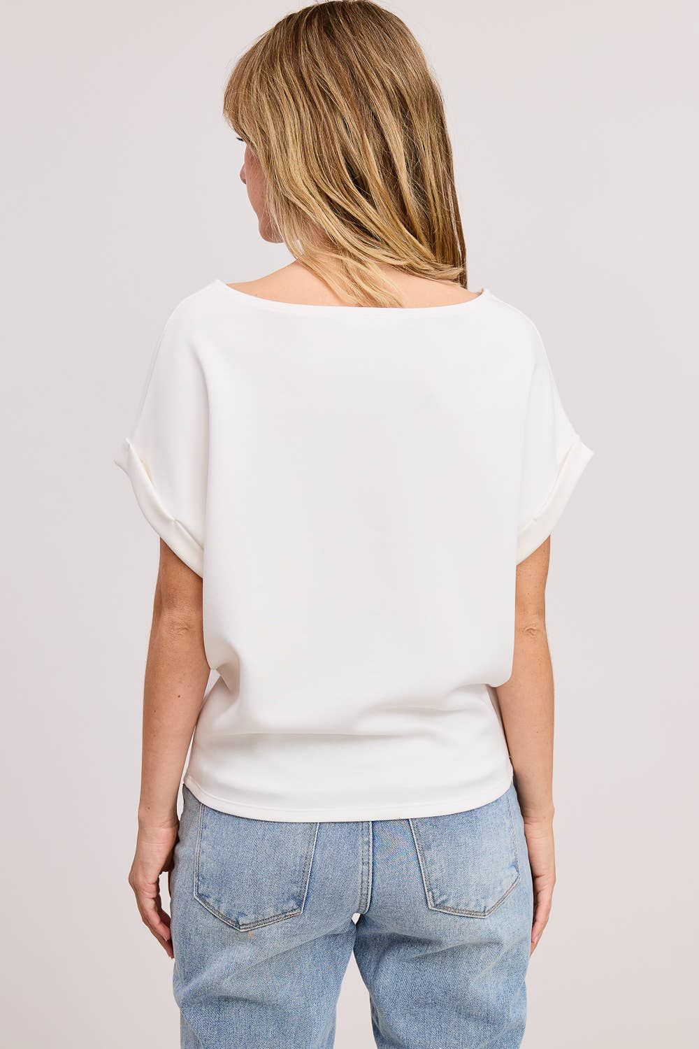 Cuff Sleeve Dolman Scuba Top