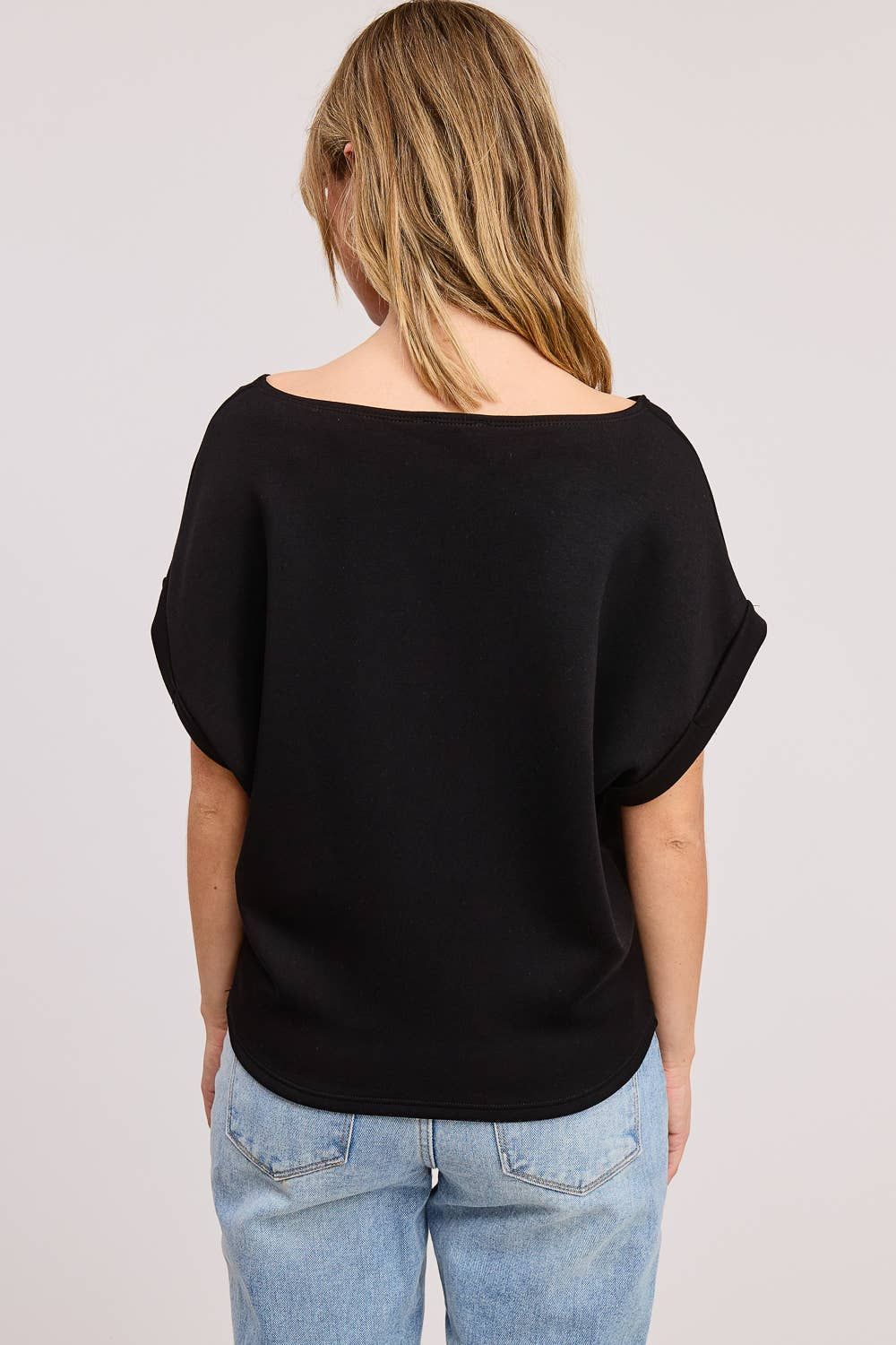 Cuff Sleeve Dolman Scuba Top