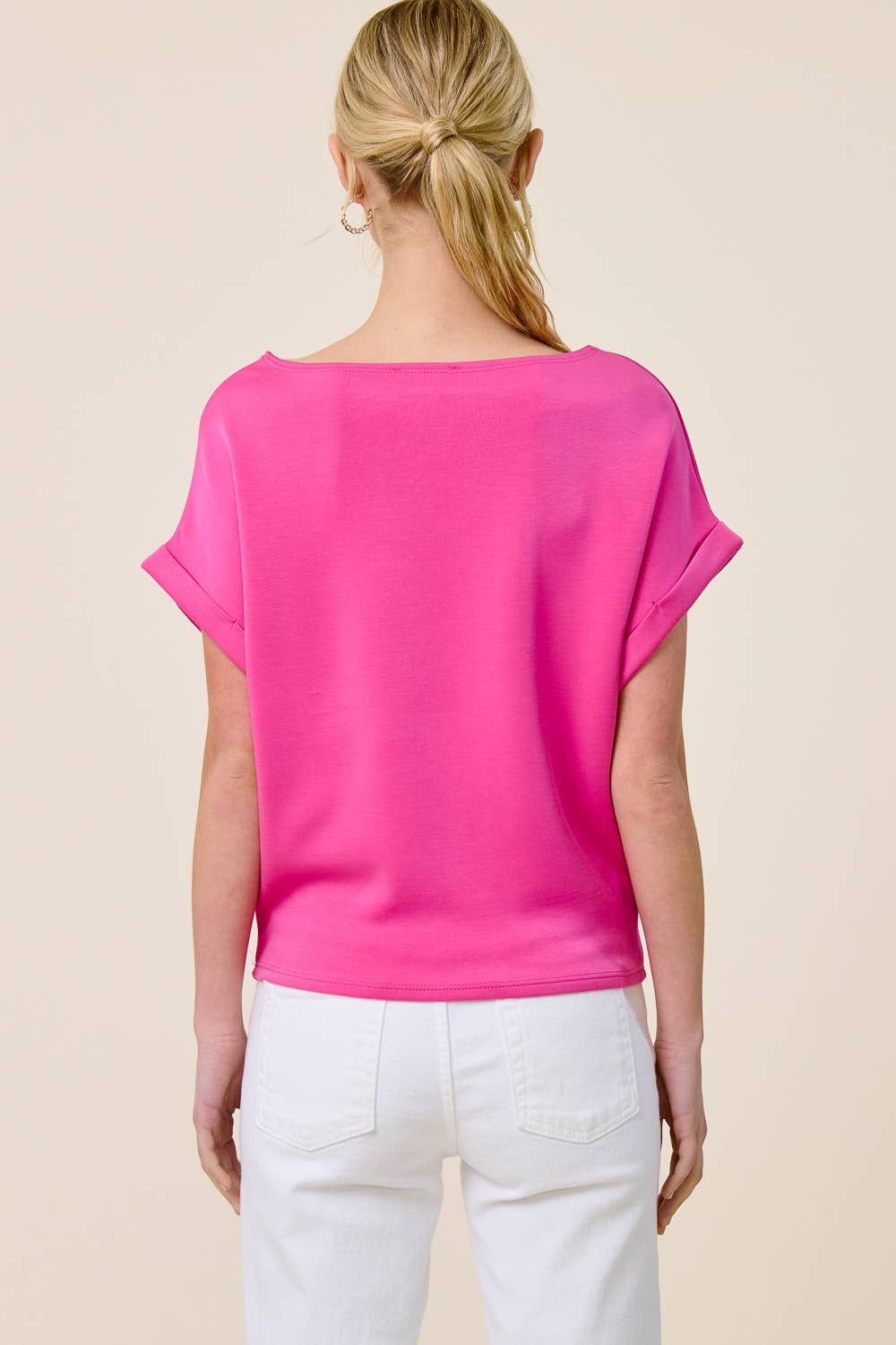 Cuff Sleeve Dolman Scuba Top