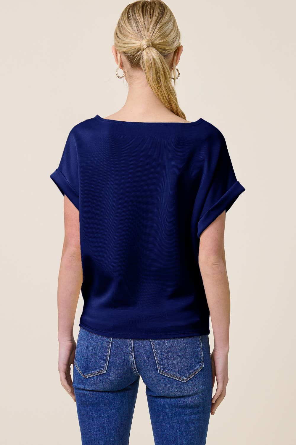 Cuff Sleeve Dolman Scuba Top