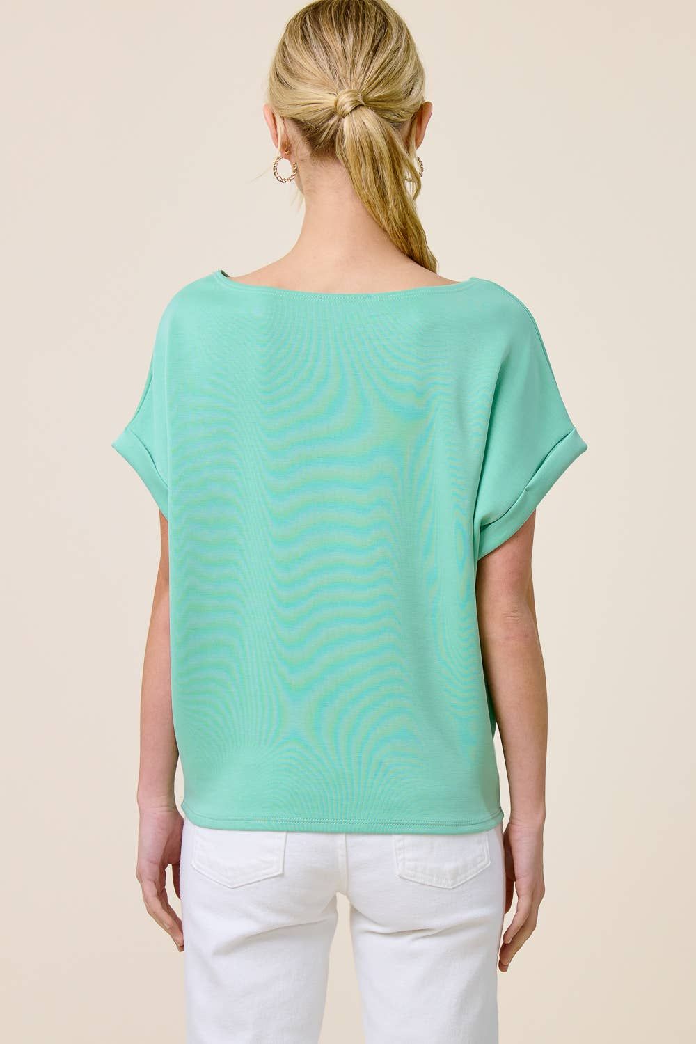 Cuff Sleeve Dolman Scuba Top