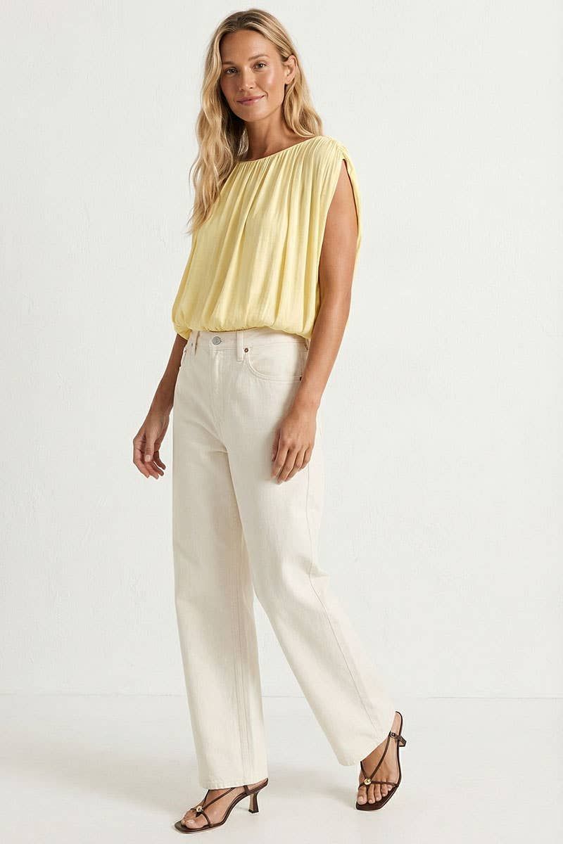 Grecian Drape Bubble Blouse