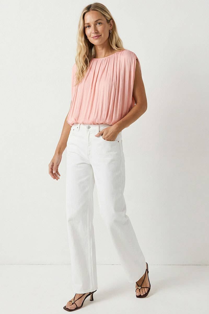 Grecian Drape Bubble Blouse