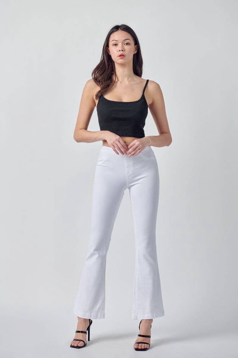 White Petite Flare Jegging