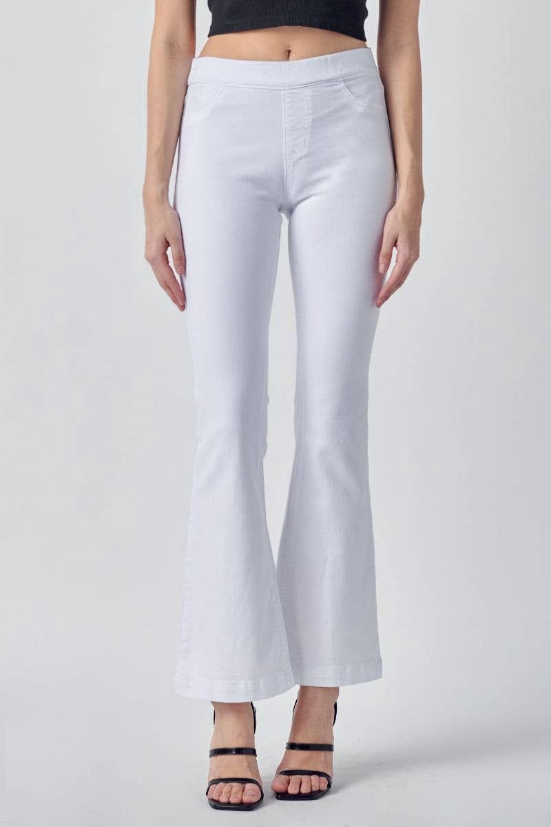 White Petite Flare Jegging, Size: M