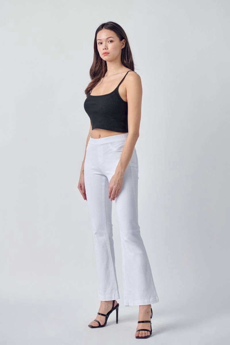 White Petite Flare Jegging