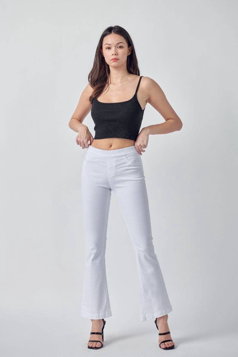 White Petite Flare Jegging