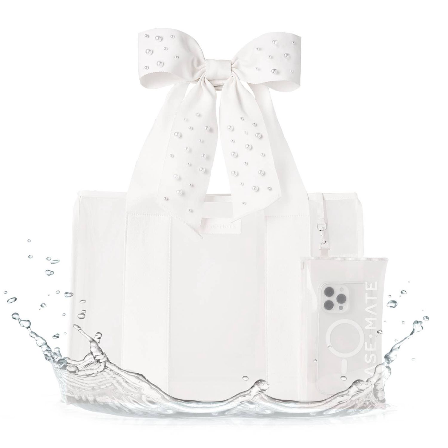 Case-Mate Ivory Pearl Bow Jelly Tote Bag