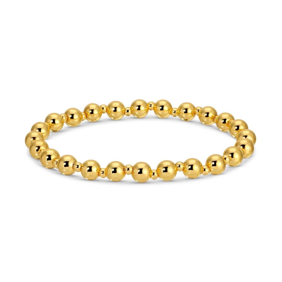 6mm Stretch Bead Bracelet with 3mm Bead Accents