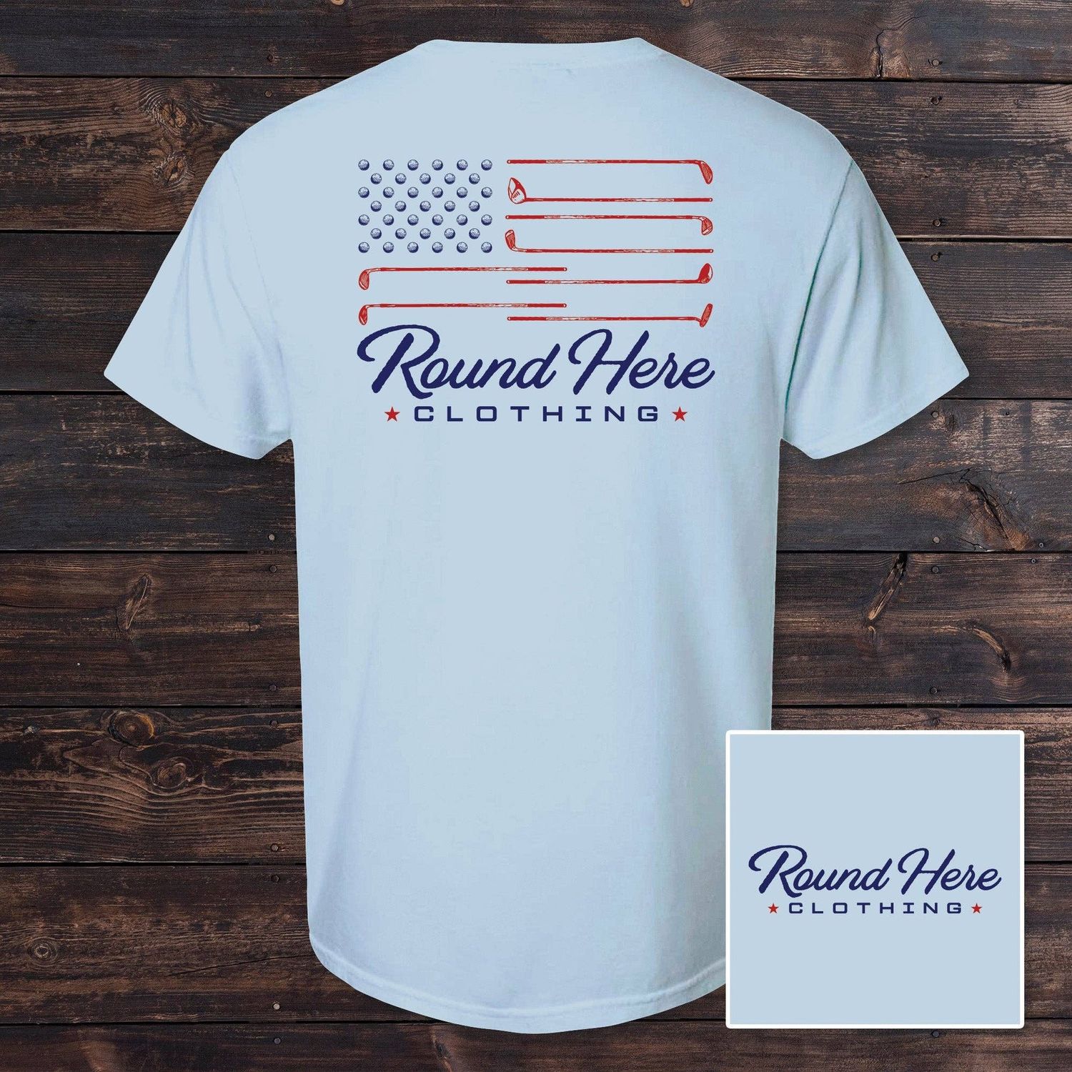 'Round Here Clothing Golf Flag, Color: Hydrangea, Size: M